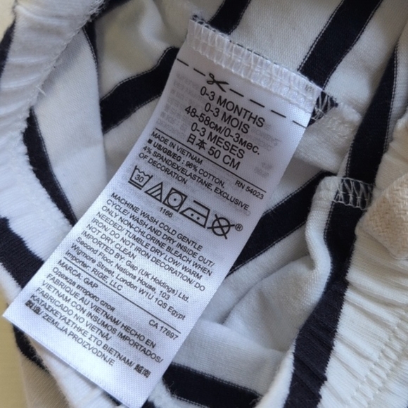 babyGap striped cotton brannan bear joggers pants 0-3 months baby boy - Picture 4 of 5